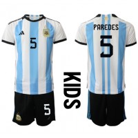 Argentina Leandro Paredes #5 Replica Home Minikit World Cup 2022 Short Sleeve (+ pants)
